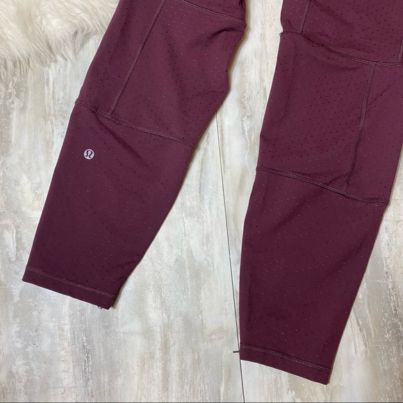 Lululemon Maroon Om & Roam Untight Tight Yoga Travel Athliesure Size 4 - Picture 5 of 14
